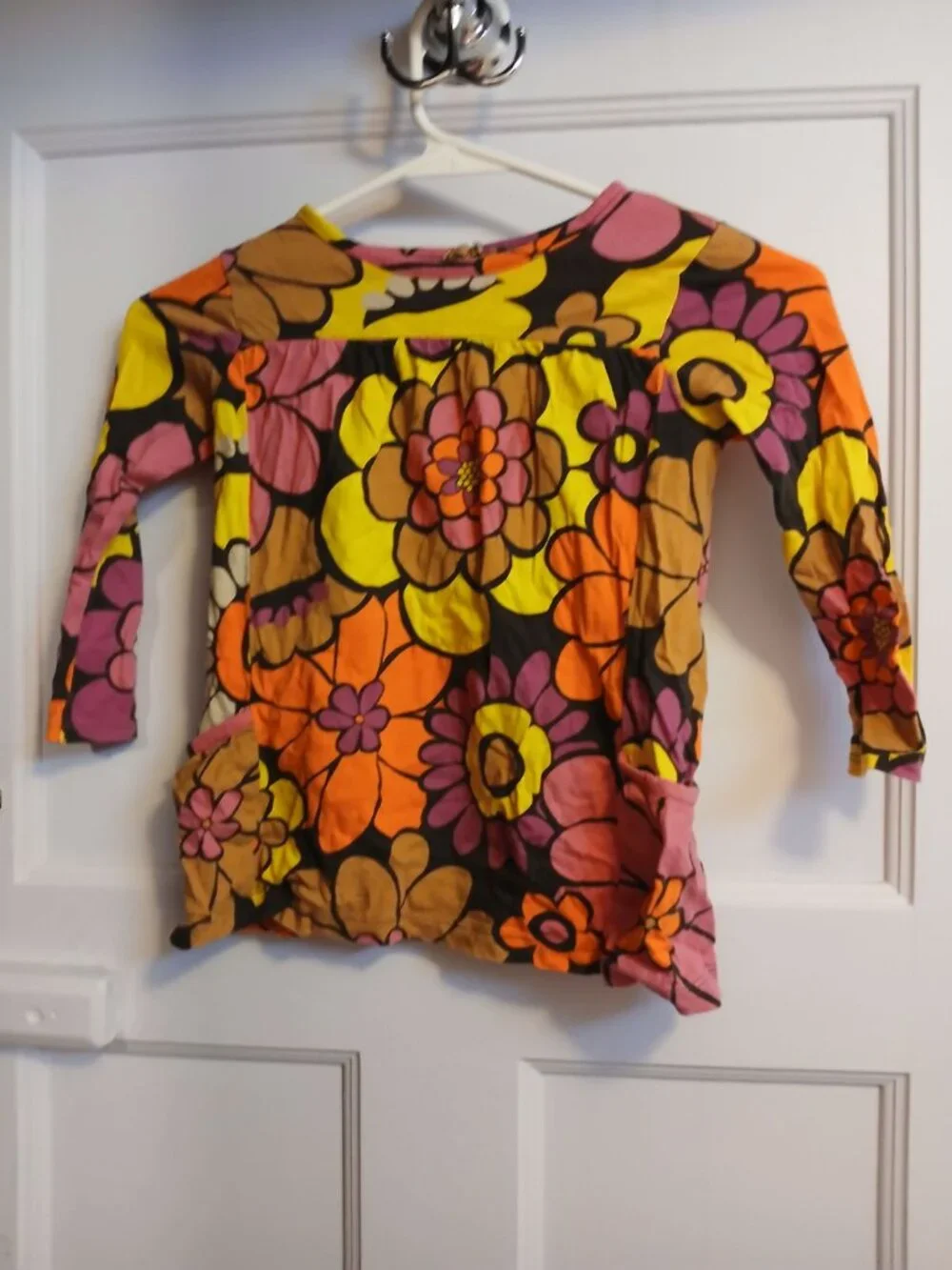 Carters Girls 3T orange Yellow Brown Pink Long Sleeve Shirt
